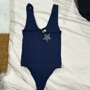 Pixie Lane Navy Blue Body suit. One Size